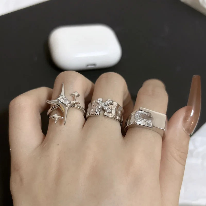 Trio of Statement Silver Rings