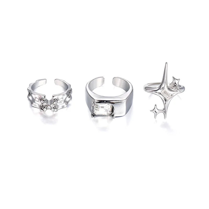 Trio of Statement Silver Rings