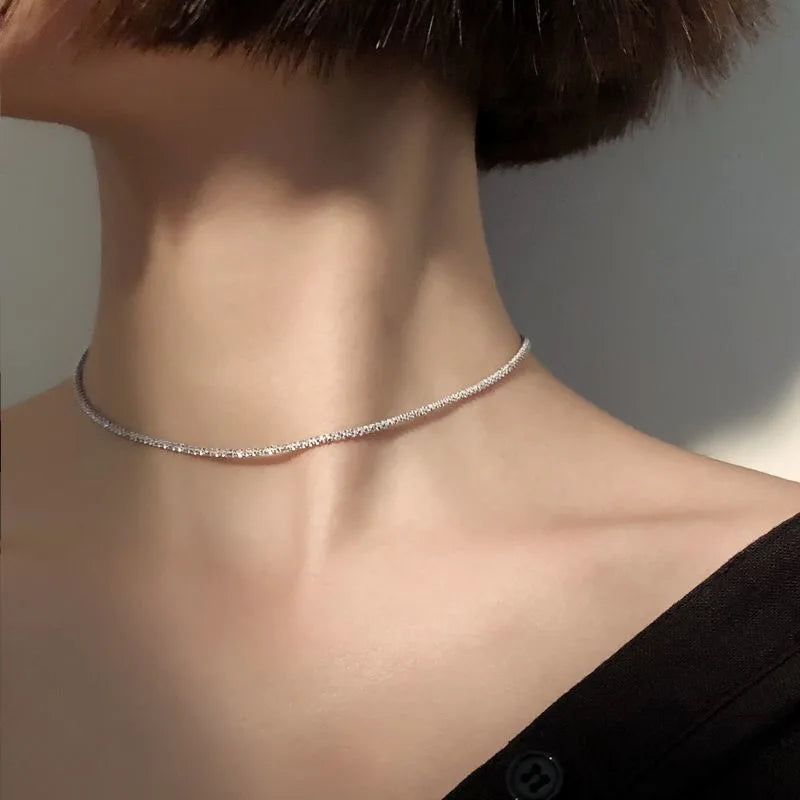 Delicate Silver Chain Necklace - Elegant and Timeless Beauty