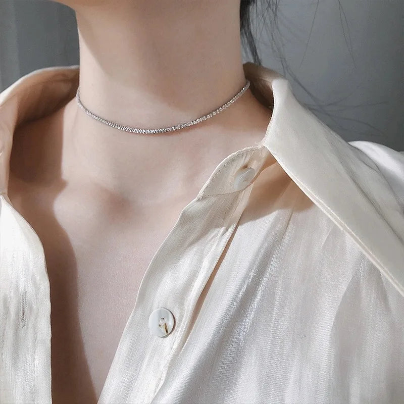 Delicate Silver Chain Necklace - Elegant and Timeless Beauty