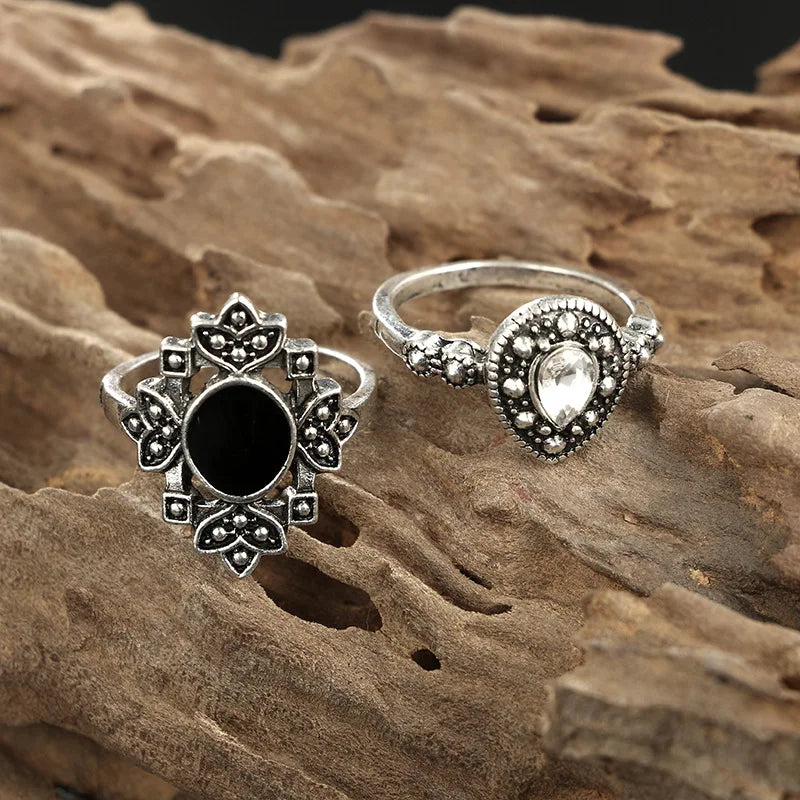 Boho Chic: Intricate Silver Ring Collection