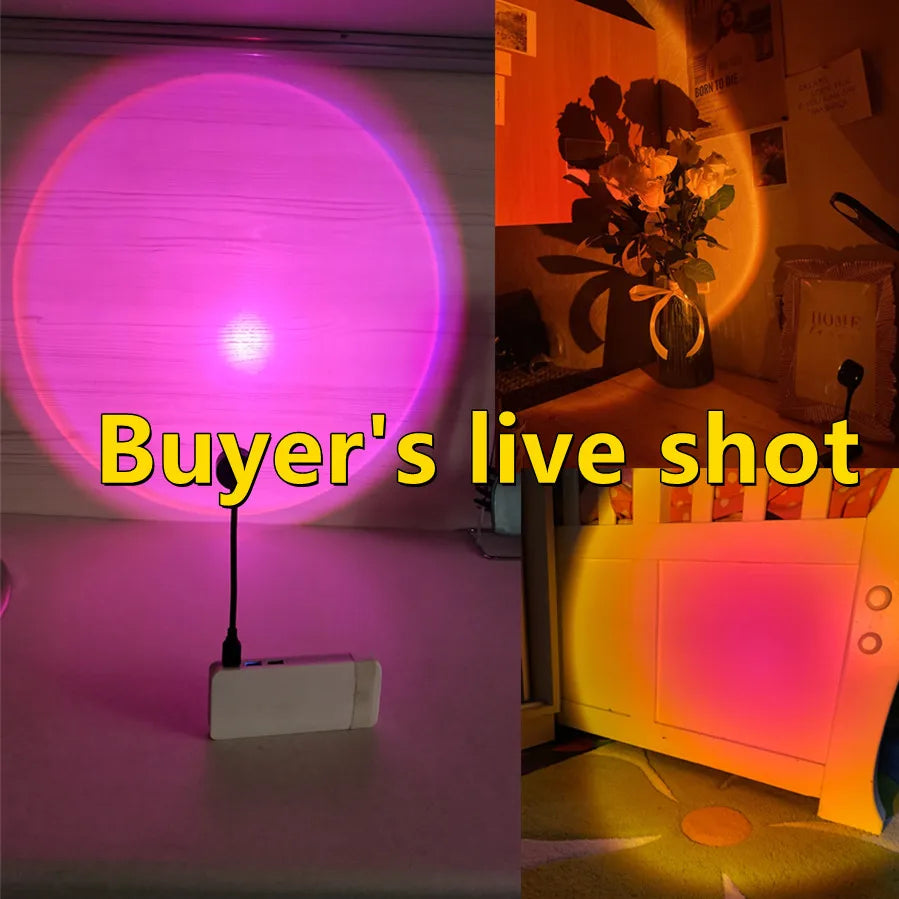 LED Sunset Lamp Projector - Multi-Color Settings