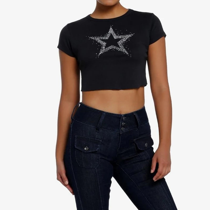 Starry Night Black Baby Tee