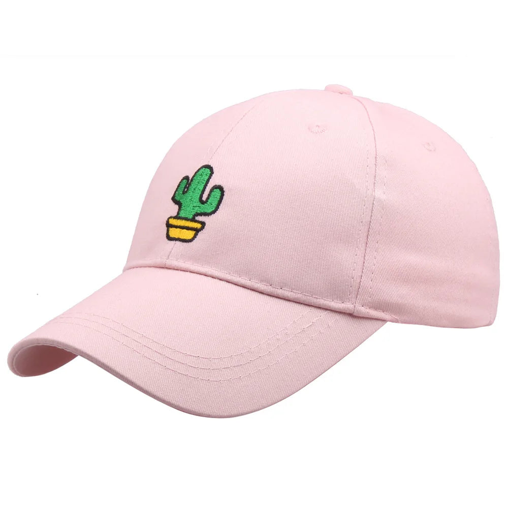 Cute Cactus Embroidered Baseball Cap - Casual and Trendy Hat