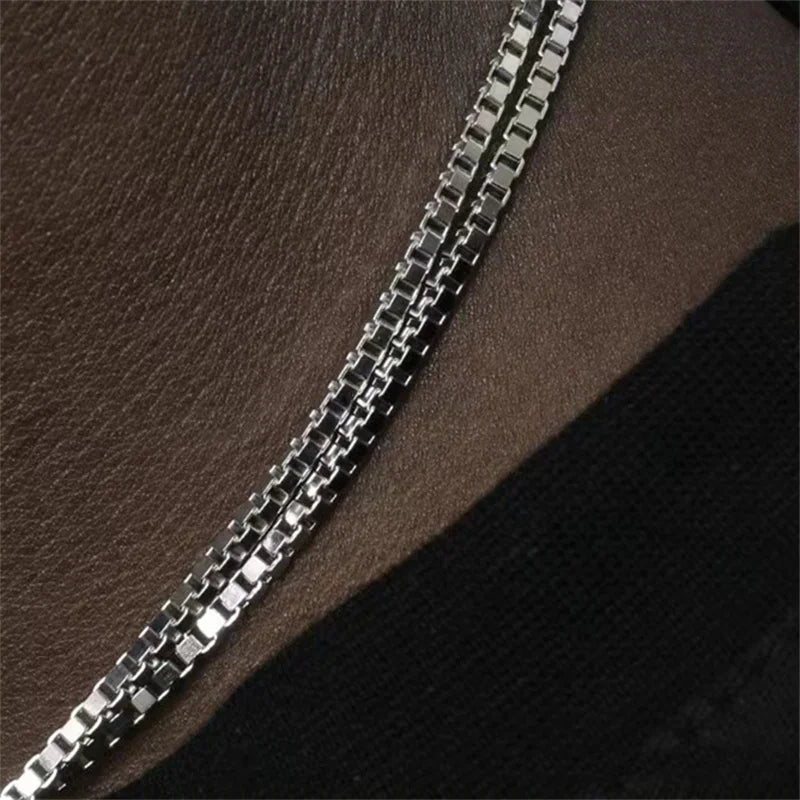 Sleek Silver Chain Necklace - Minimalist Elegance for Every Occasion